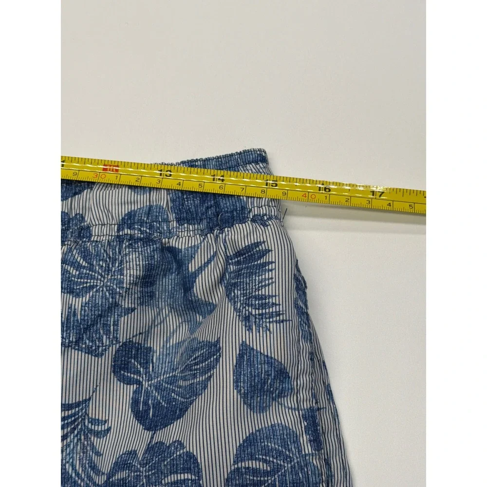 Calvin Klein Mens Blue‎ Tropical Leaf Pinstripe Swim Trunks Size Small RN54163
